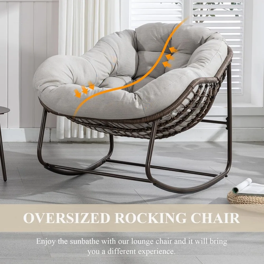 Oversized Outdoor Rocking Chairs | Rattan Papasan & Large Egg Designs for Ultimate Comfort