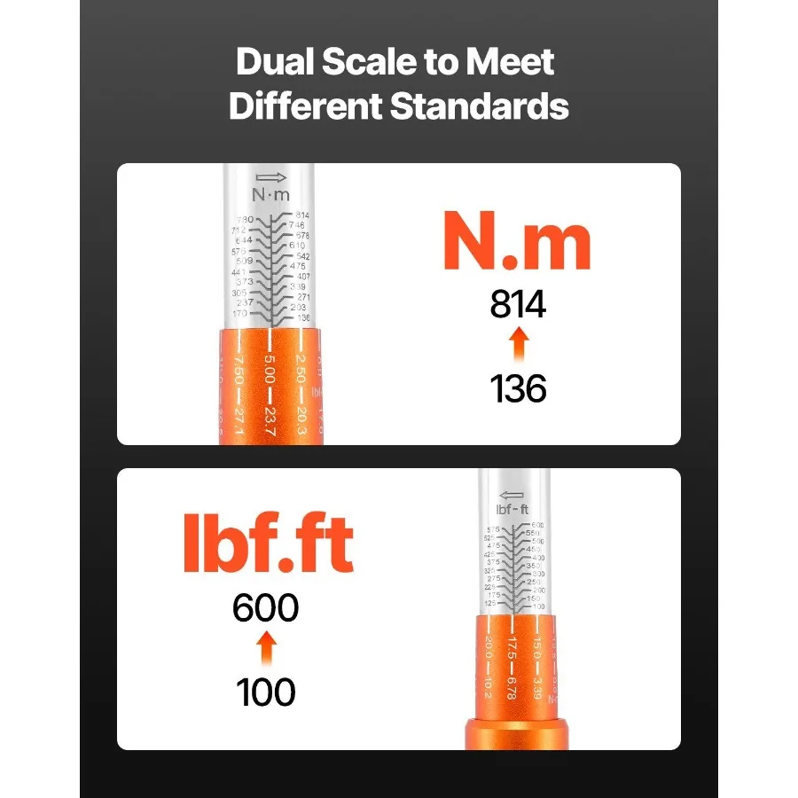 Chave de torque Click 3 4 polegadas Drive 100600 lbfft 136814N.m Dualdirection