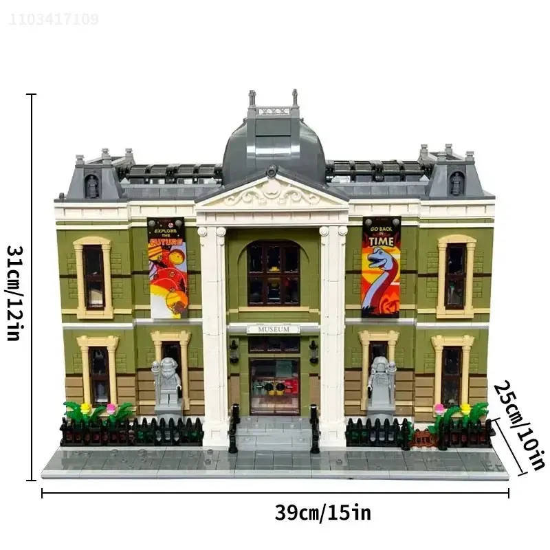 2025 museu de história natural maior conjunto de construção modular arquitetura vista rua blocos de construção brinquedos para crianças presentes natal