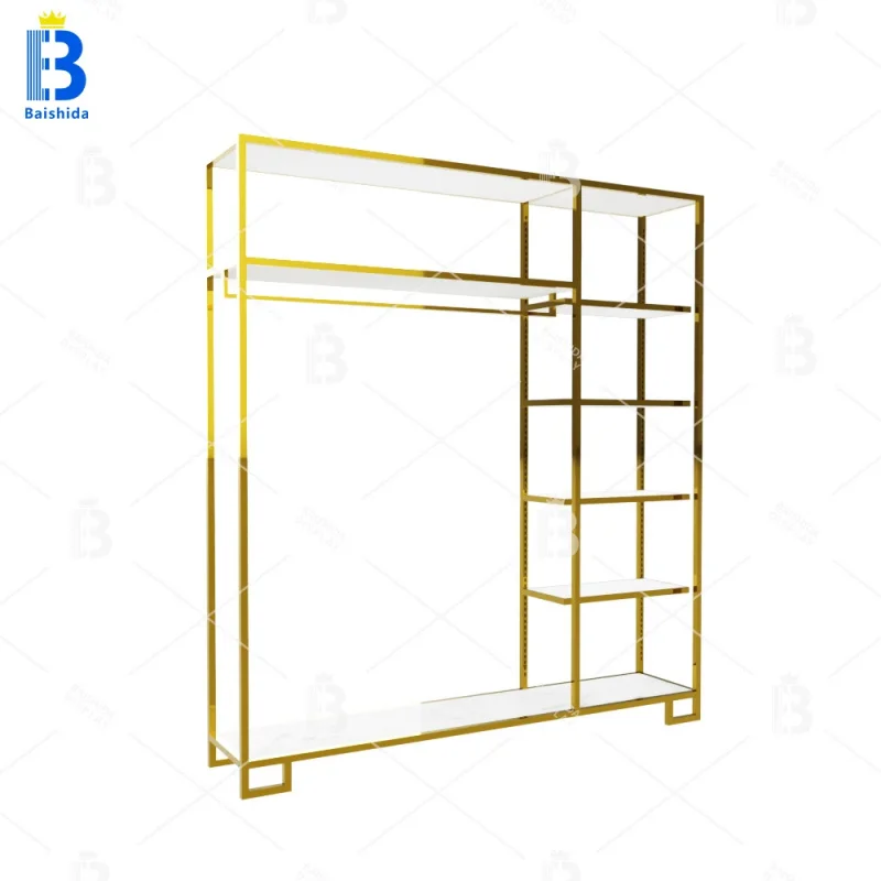 custom.Hot Selling Custom Adjustable Stainless Steel Jewelry Showcase LED Strip Lights Gold Display Stand Waterproof Portable Du