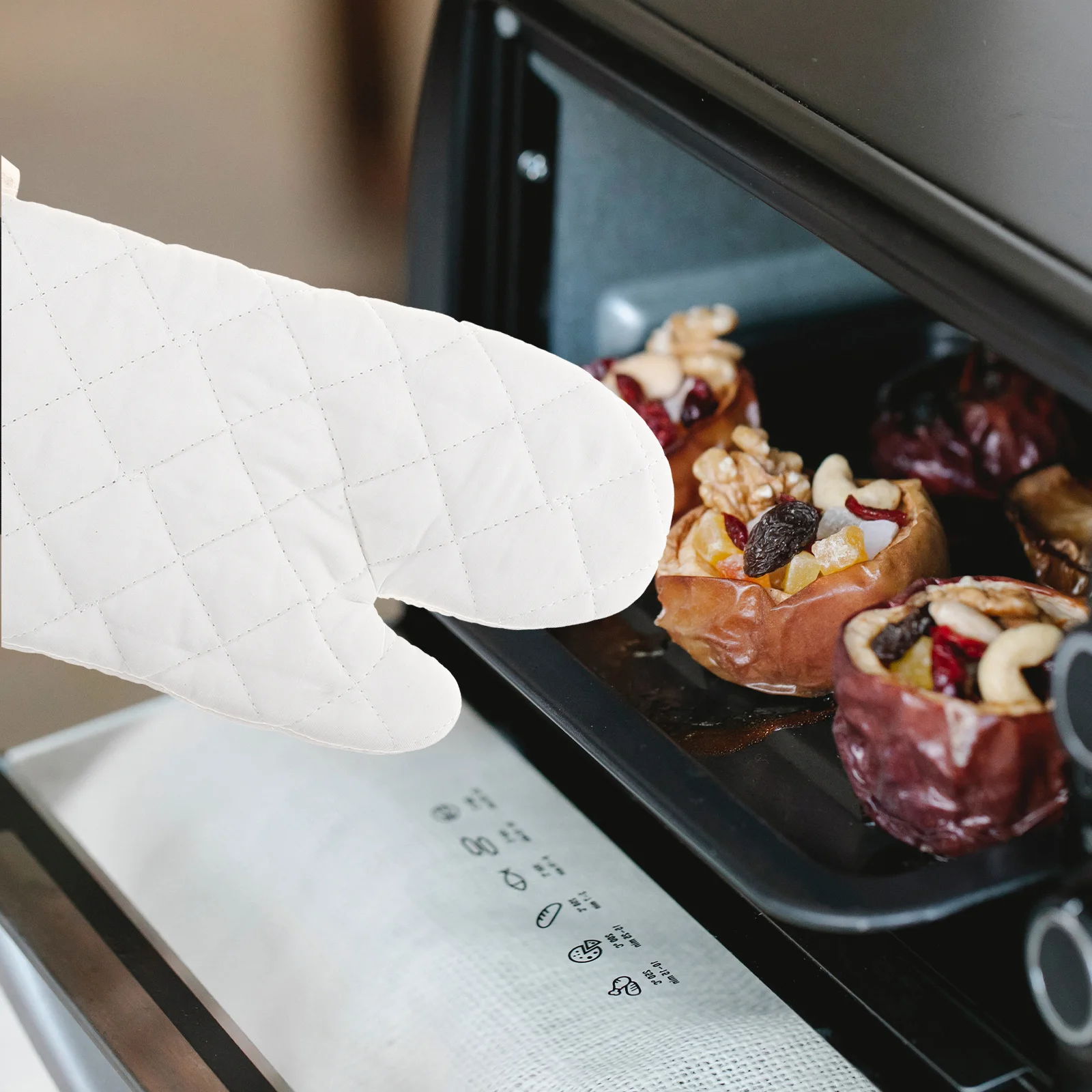 

2pcs Heat Resistant Oven Mitts Cotton Kitchen Gloves for Baking BBQ Microwave Safe Insulated Non Slip Mitts