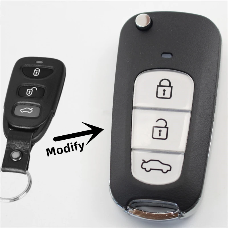 FLYBETTTER OEM 3Button Modified Flip Folding Remote Key Shell For Hyundai Sonata NF