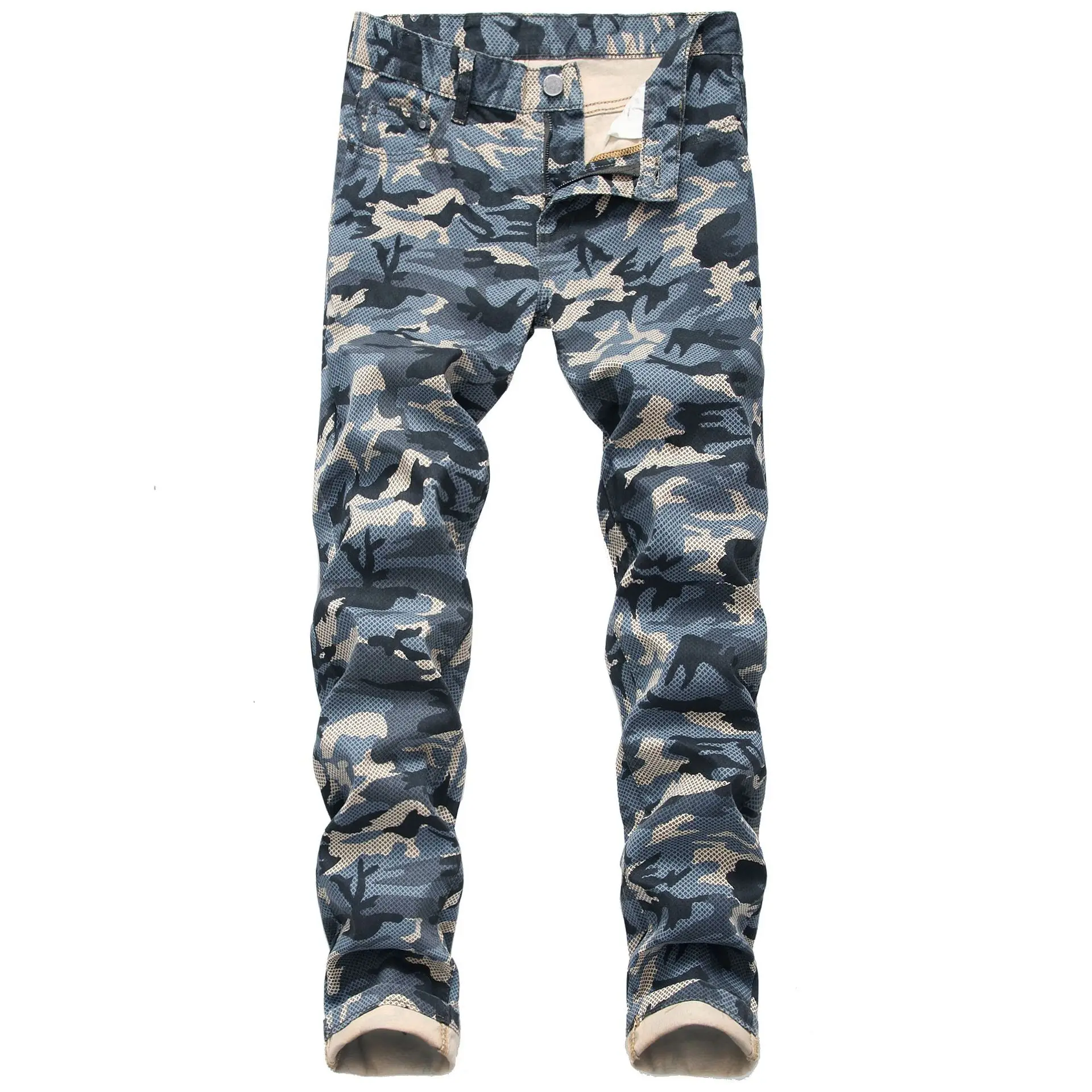 

2024Autumn New Mens Camouflage Denim Trousers Fashion Slim Fit Male Jeans Hip Hop Plus Size Skinny Jeans Man Homme Pantalones 바지