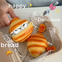 3D Croissant Bread Suitable For Airpods Protective Cover Airpods Pro Headphone Cover Airpods 4 2 Wireless Bluetooth Airpods3 Pro