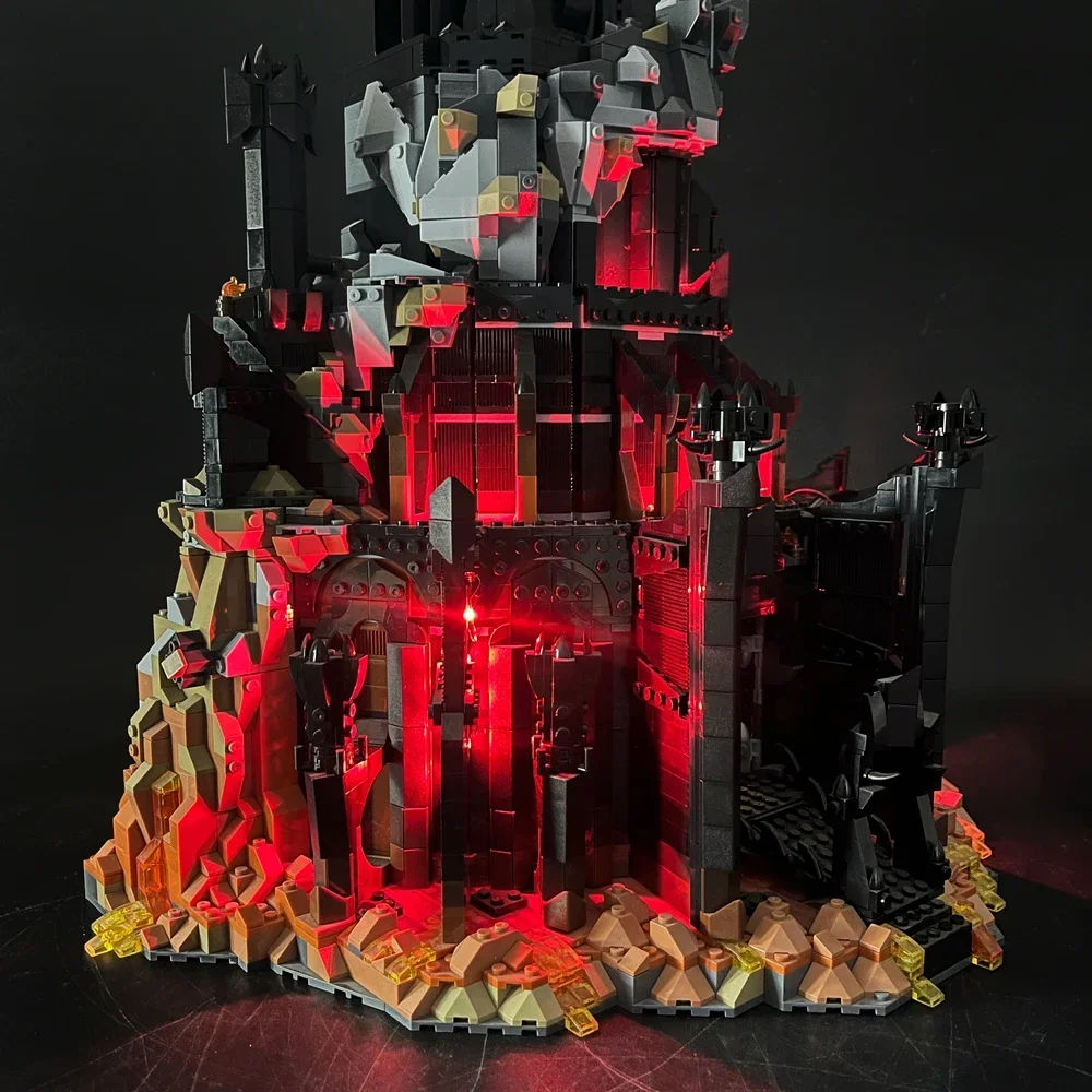 2026 New Lord of the Rings LED Lighting Kit Barad dur 10333 Sauron Dark Tower Castle Building Blocks Festival Gift view 6