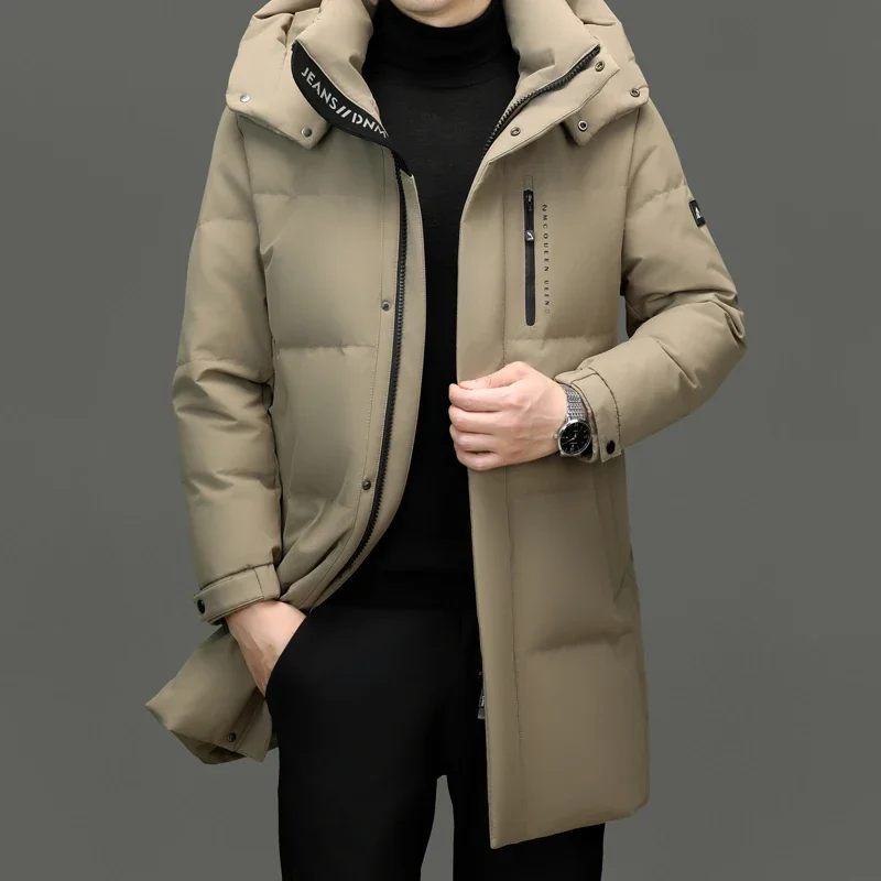 Heren Lange Donsjack Eendendons Mannelijke Opvulling Designer Kleding Heren Mannelijke Jassen Voor Winter Gewatteerd Jack Casual Man Zak Jas