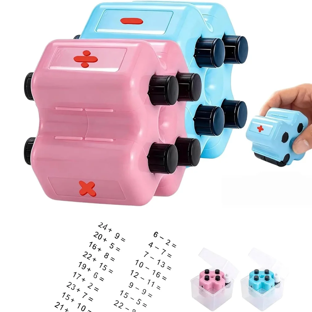 Math Practice Roller Stamp 4 In 1 Fill In The Blank Educational Tool Digital Roller Stamp For Addition Subtraction Gift for Kids