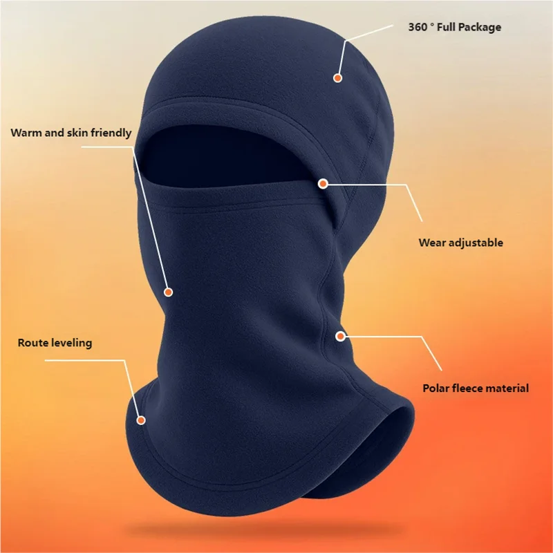 Winter Kids Hat Full Face Warm Hood Windproof Cap Solid Color Fleece Hats Girls Boys Outdoor Ski Mask Neck Ear Protect Accessory image 3