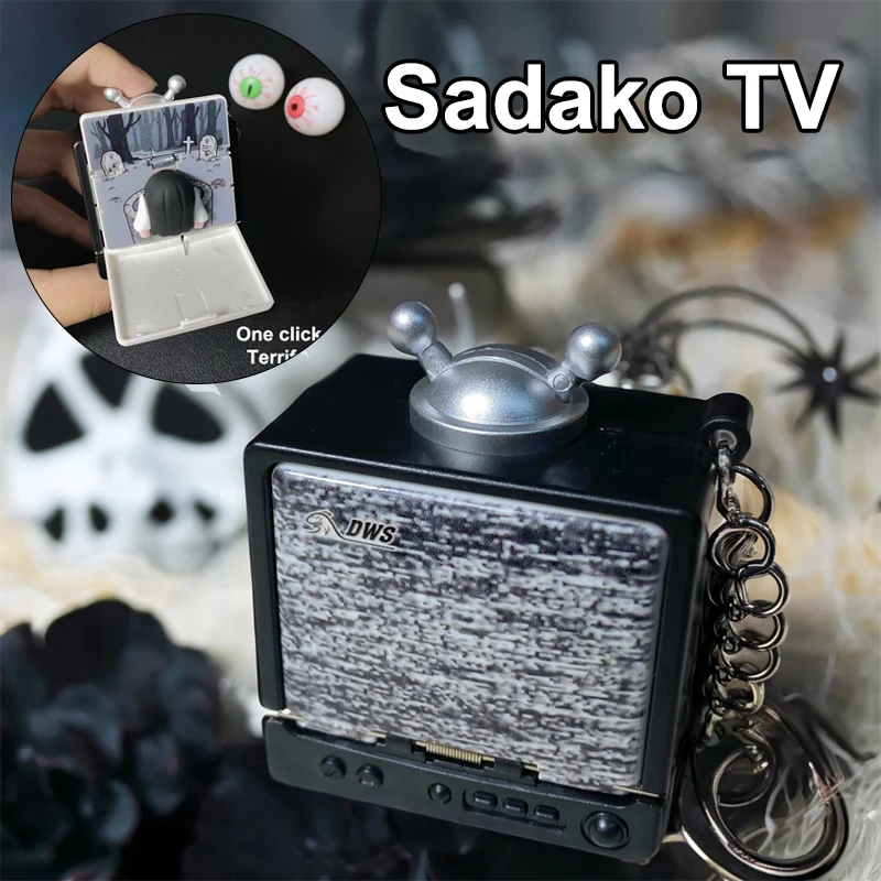 

Creative Mini TV Keychain Horror Atmosphere Tricky TV Keychain Stress Relief Key Chain Bag Pendant For Halloween Mischief Gifts