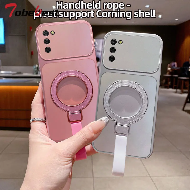 For Magsafe Magnetic Bracket Wrist Strap Ring Phone Case For Samsung Galaxy A04 A04E A04S A03S A02S A03 Core A02 4G 5G Cover