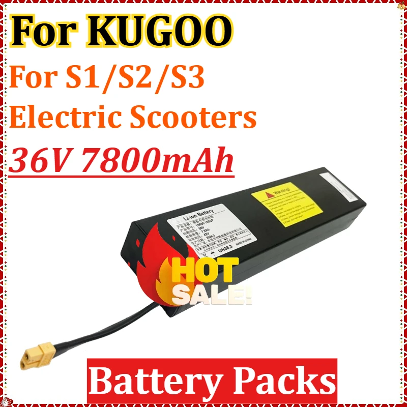 

36V 7800mAh Lithium-Ion Battery Pack Suitable for KUGOO S1/S2/S3 Electric Scooters Batteries XT60+JST Plug
