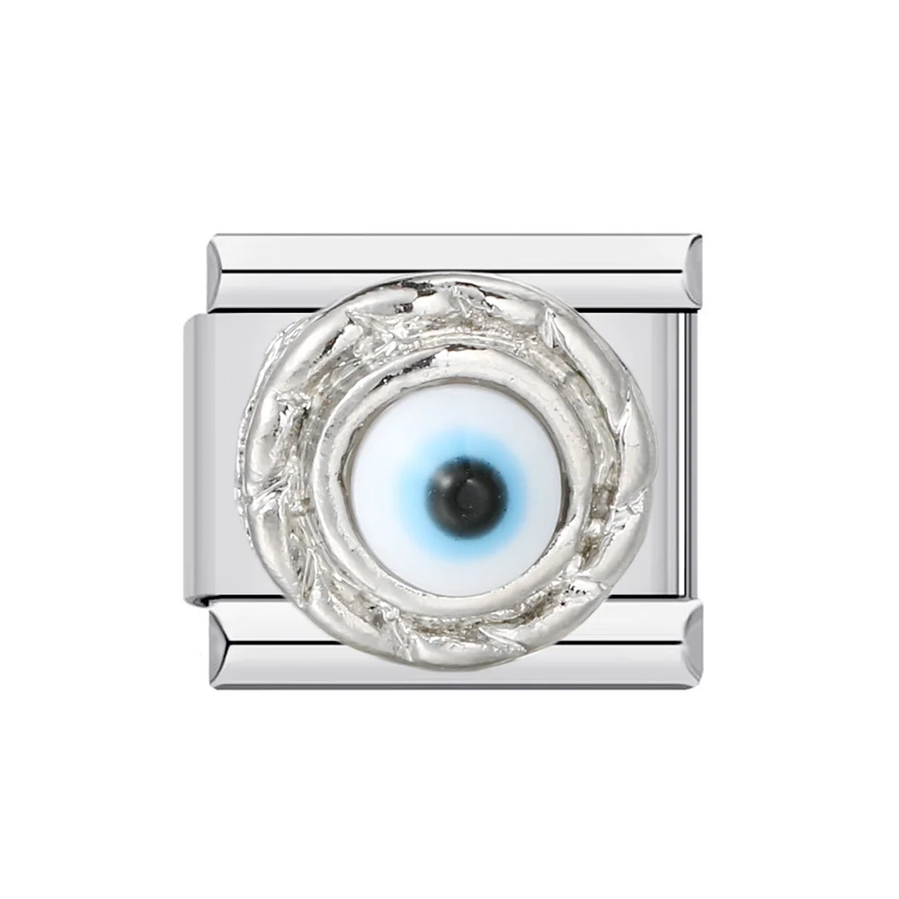New Designer Devil's Evil Eyes Demon Italian Charm Link Fit 9mm Bracelet Y2k Making Hand Chain DIY Jewelry Gifts