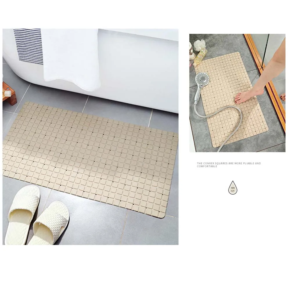 

Bath Non-Slip Mat Apricot PVC Eco-Friendly Anti-Bacterial Mildew Resistant Suction Cup Shower Safety Floor Mat for Bathtub