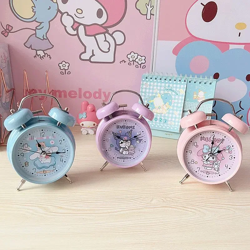 Sanrio Hello Kitty Cartoon Alarm Clock Desktop Desktop Bell for Students Wake Up Large 4 