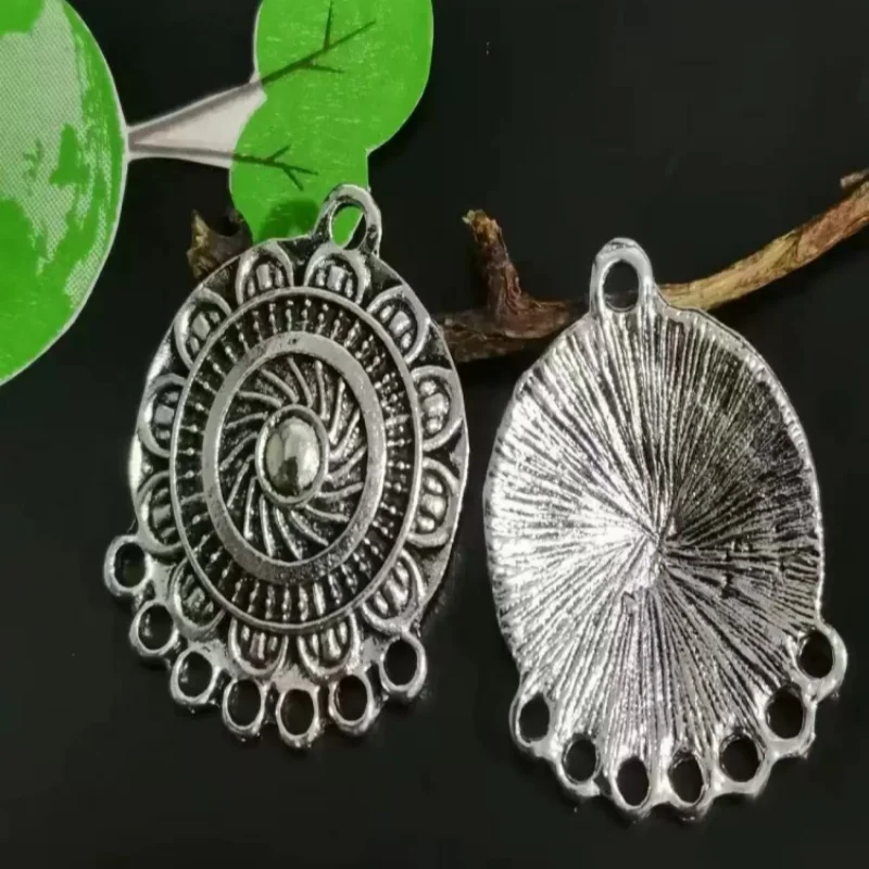 6pcs Bohemian Style Swirl Pattern Porous Connector Ethnic Style Earrings Metal Accessories DIY Charm Jewelry Crafts Making A125
