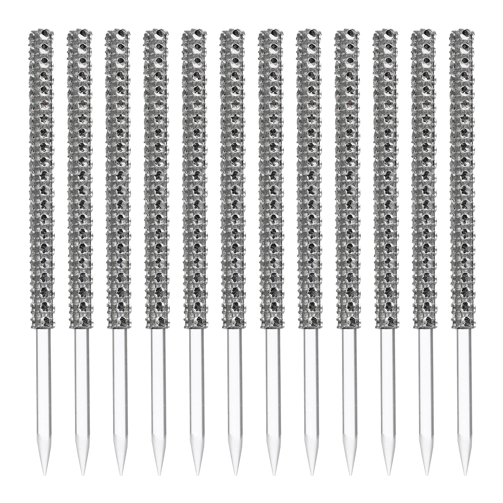 

12pcs Rhinestone Dessert Sticks Water Drill Cake Lollipop Tool Shiny Candy Picks For Party Festival Baking Acrylic Apples Sticks