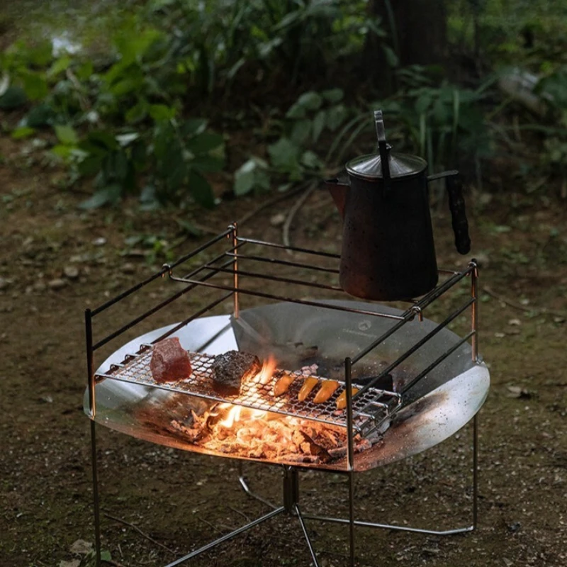 

CAMPINGMOON Camping Firewood Stove,Campfire Warming,SOLO-A3 Fire Table,Outdoor Lightweight Portable Multi-functional BBQ Grill