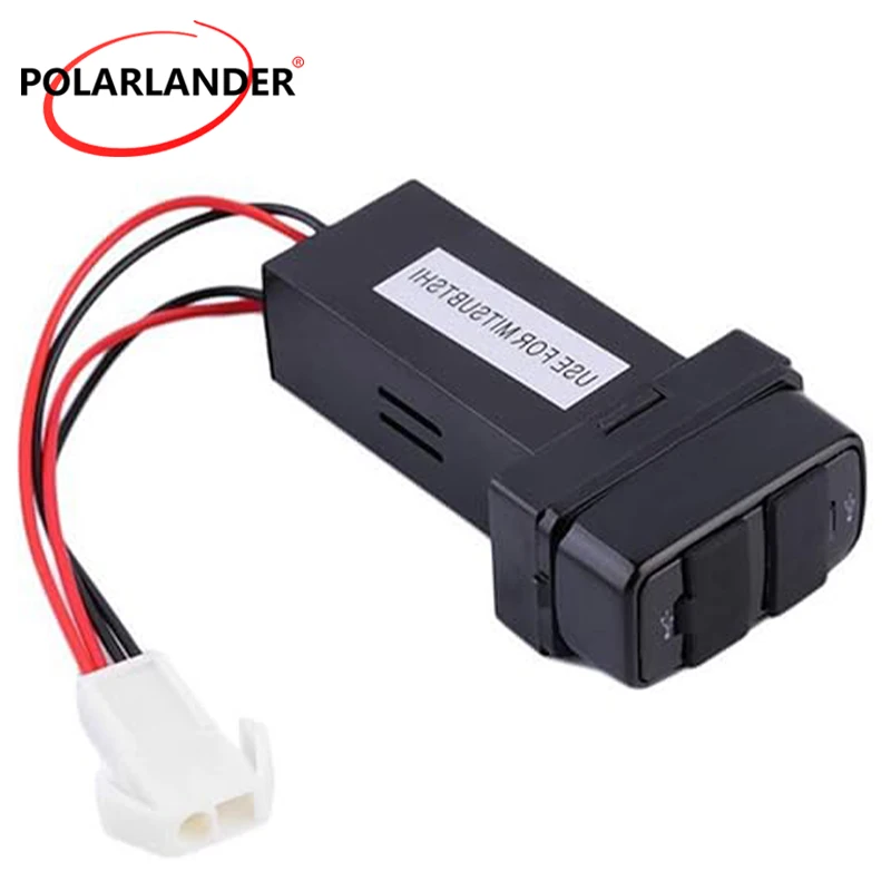 

3.1A Intelligent USB Car Charger Dual Port 32x20mm For Toyota Blue Light Harness Dust Cover Fireproof ABS