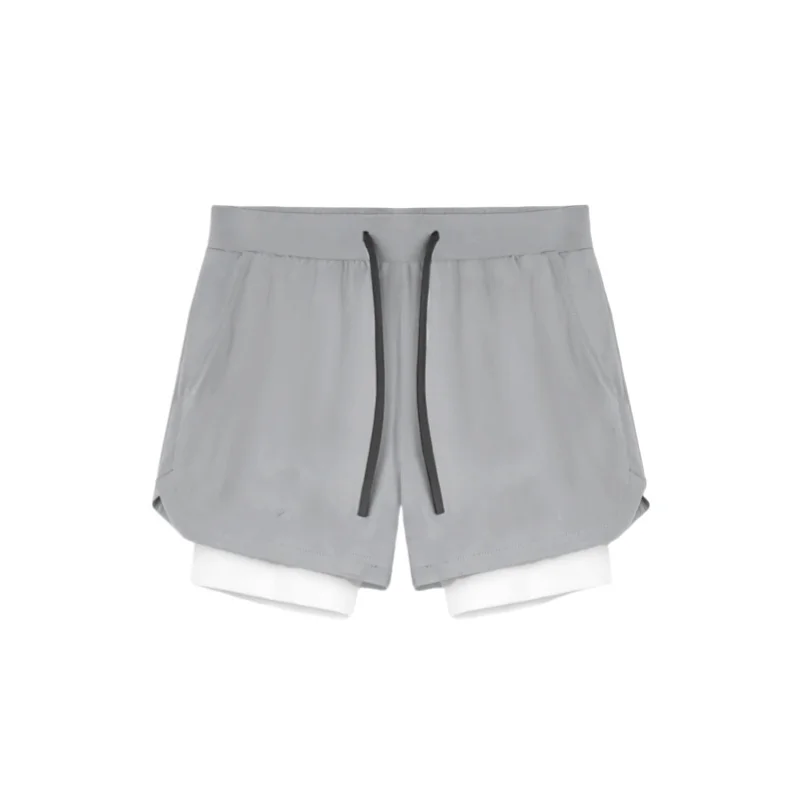 الصيف اللياقة البدنية السراويل الرياضية الرجال تشغيل العضلات التدريب مرونة التجفيف السريع طبقة مزدوجة شورت كرة السلة