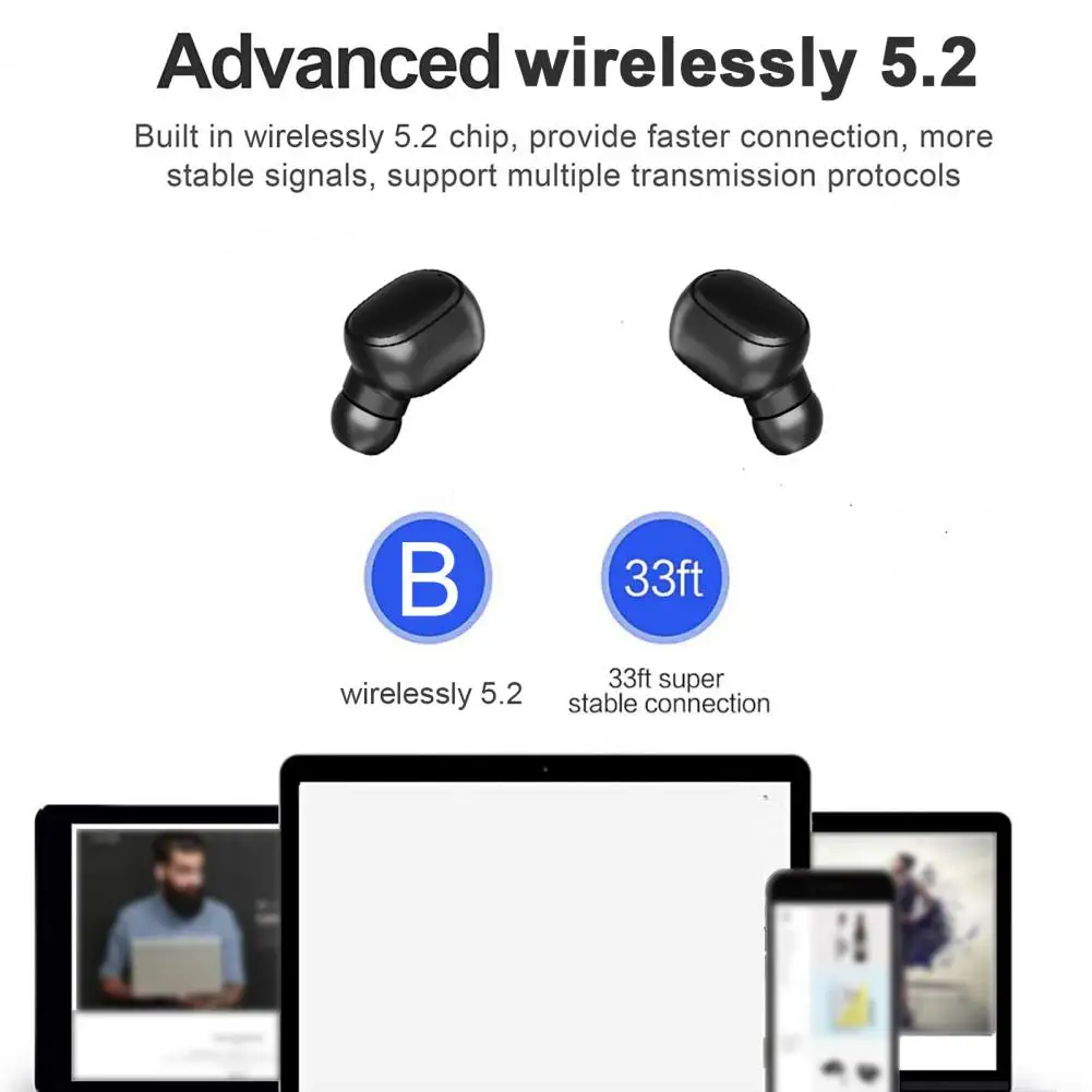 Bluetooth-comoatible Headset Portable Lightweight Wireless Headphone with Bluetooth 5.2 Faster Connection Strong Signal Hifi