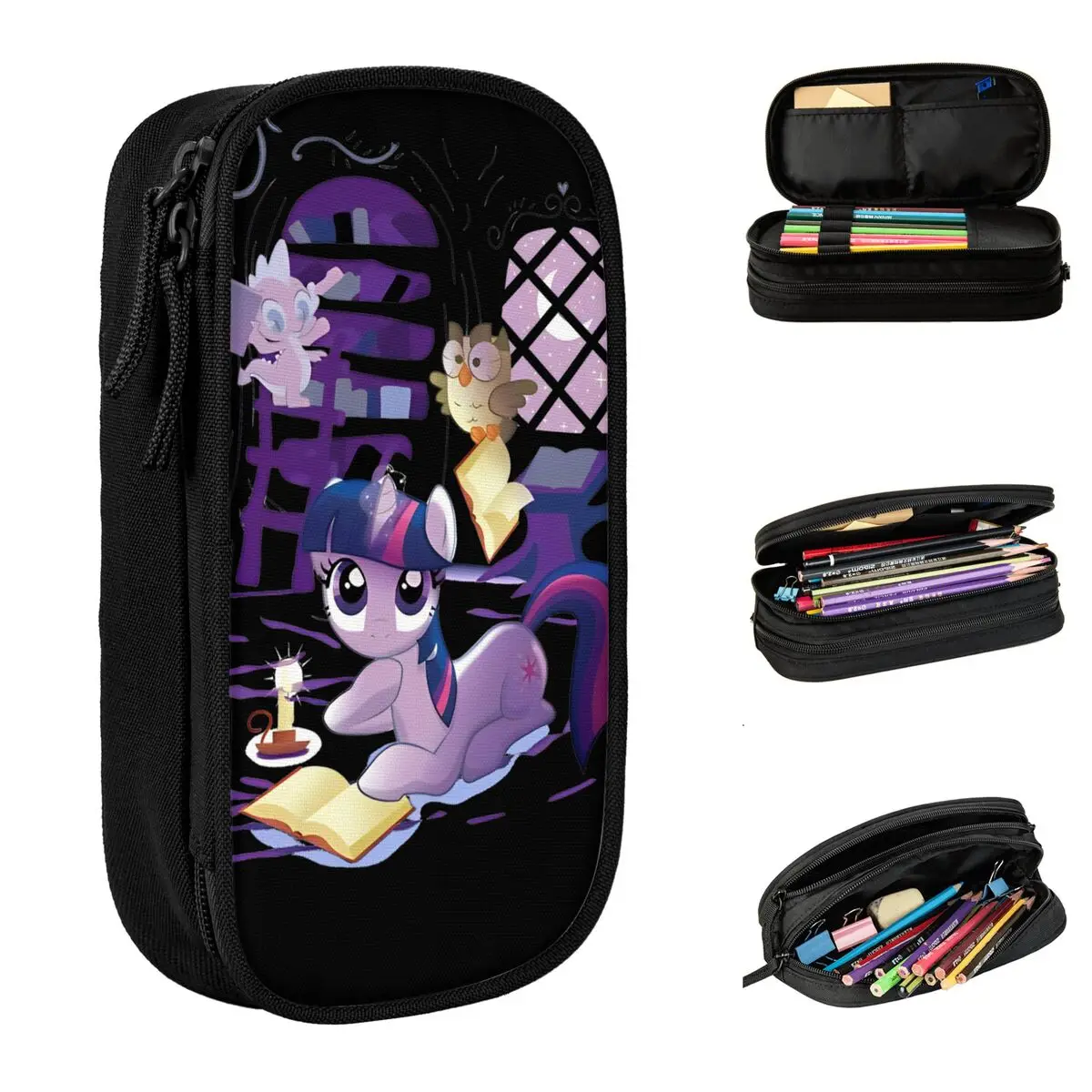 Twilight Sparkle Pencil Cases Ponies friendship is magic Pen Holder Bag  Student Big Capacity Students School Gifts Pencilcases