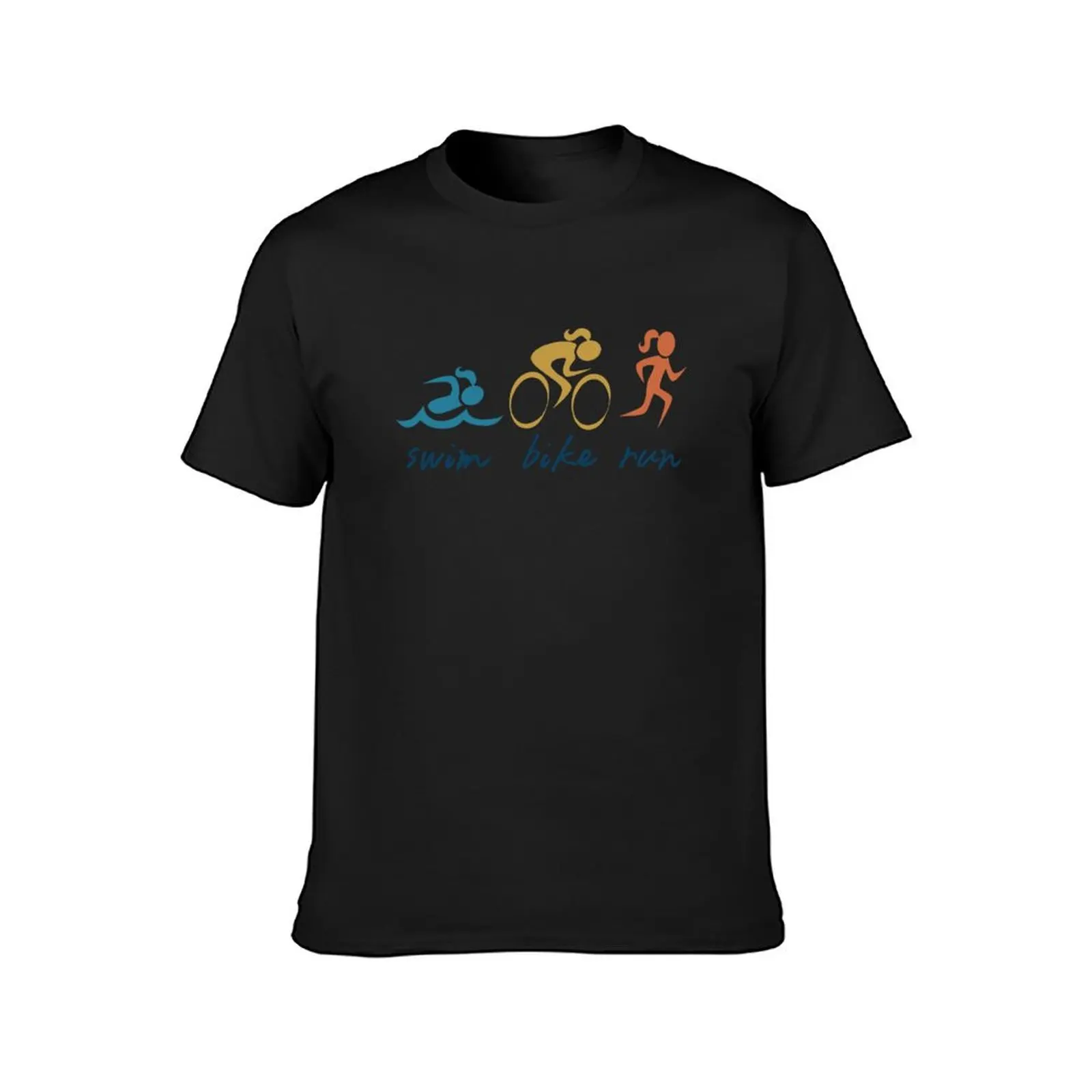 Triathlon swim bike run girl TTA T-Shirt sublime plain mens clothing