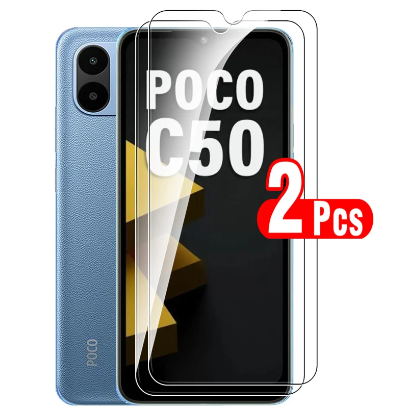 2pcs full cover screen protector tempered glass for Xiaomi Poco C50 poxo c 50 50c phone protection film Pococ50 protective glass