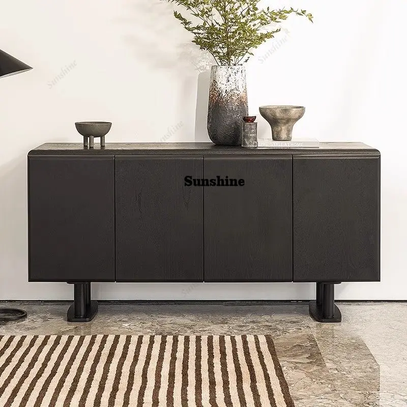 

Italian simple side cabinet retro living room entrance locker