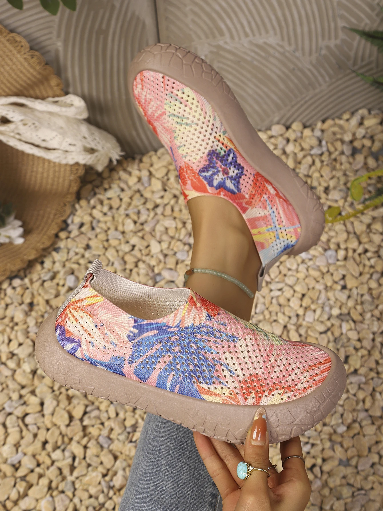 2026 Frühling Herbst Damen Slip-On Sneaker mit Sonnenblumenmuster, Leichte Atmungsaktive Rutschfeste Mesh-Herbst-Wanderschuhe, Park-Light-Wanderschuhe – Detail 16