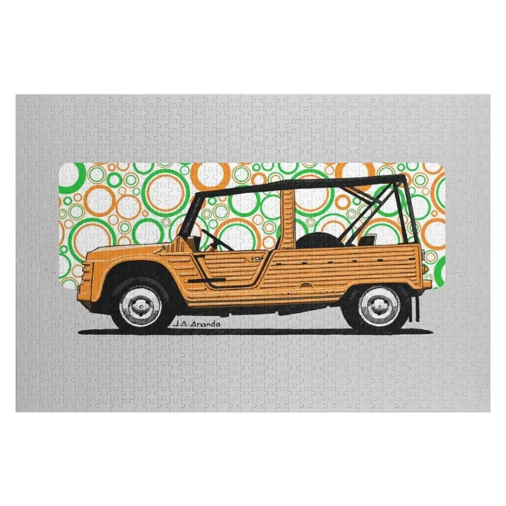 My drawing of the classic orange French beach car Jigsaw Puzzle Custom Name Wood Jigsaw Custom Puzzle