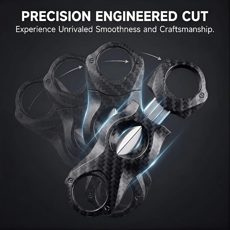 V-Cut Cigar Cutter Sharp Blade Scissors Professional Smoking Tool for Large Ring Gauge Cigars