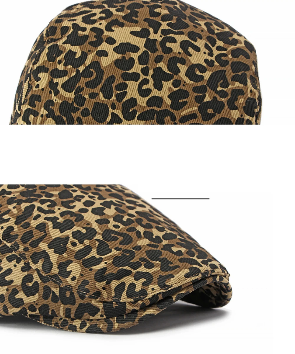 HT5119 Herren- und Damen-Baskenmützen Retro Künstler-Mütze Leopard Ivy Flat Cap Unisex Verstellbare Achteckige Baskenmütze – Detail 13