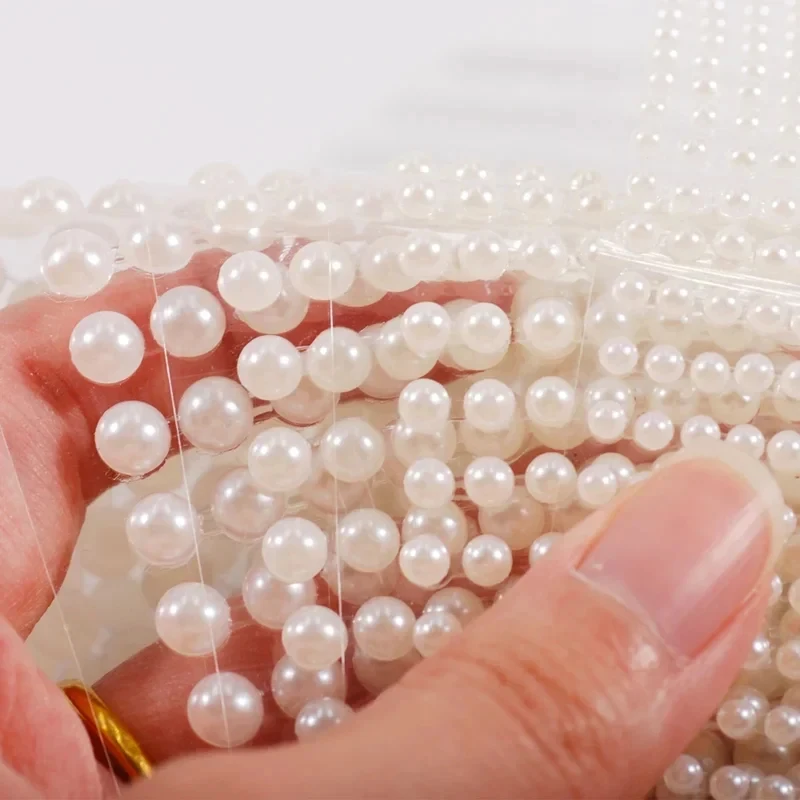 1/2set 4/5/6mm Self Adhesive Imitation Pearls Stickers Kit 2800pcs ABS Flatback Half Pearls Resin Scrapbook Beads