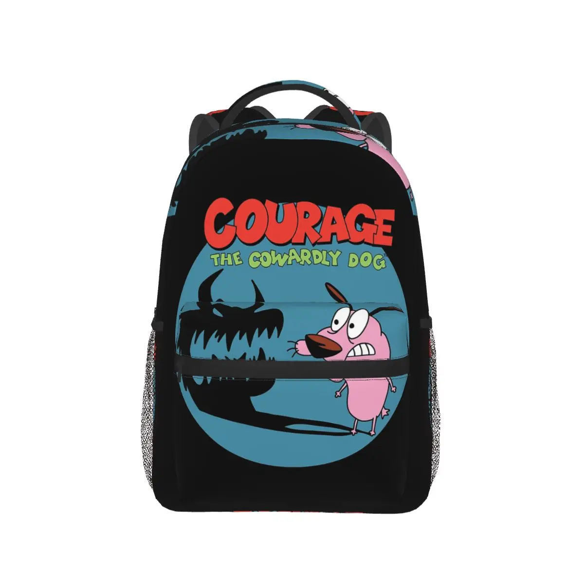 Courages The Cowardlys Dog Student Backpack School Bag Hiking Travel Daypack for Boys Girls Fashion Bookbag Shoulder Bags