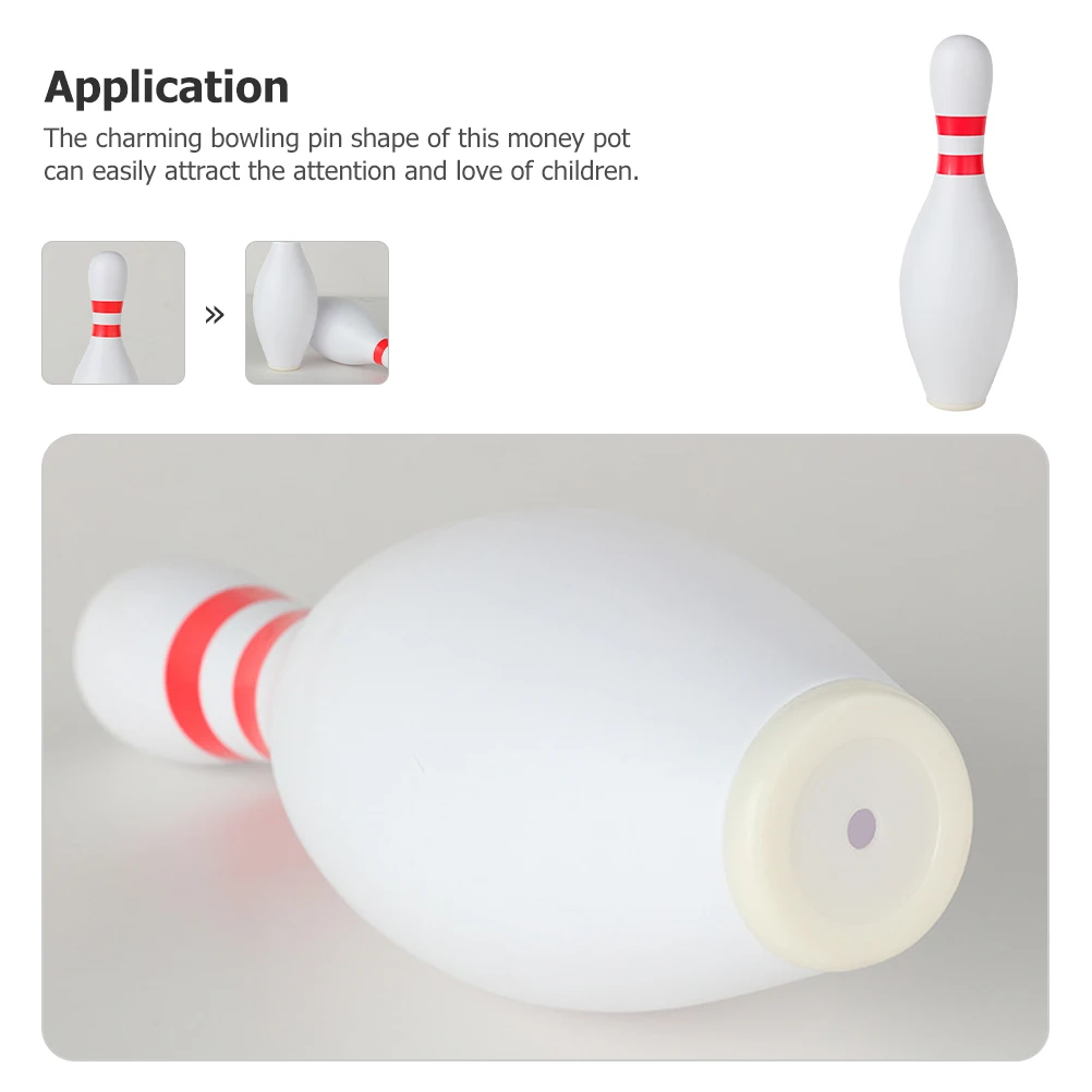 

Bowling Pin Piggy Bank for Kids Girls Plastic Coin Bank Bowling Pins Desktop Gift Savings Storage Toy Home Decor