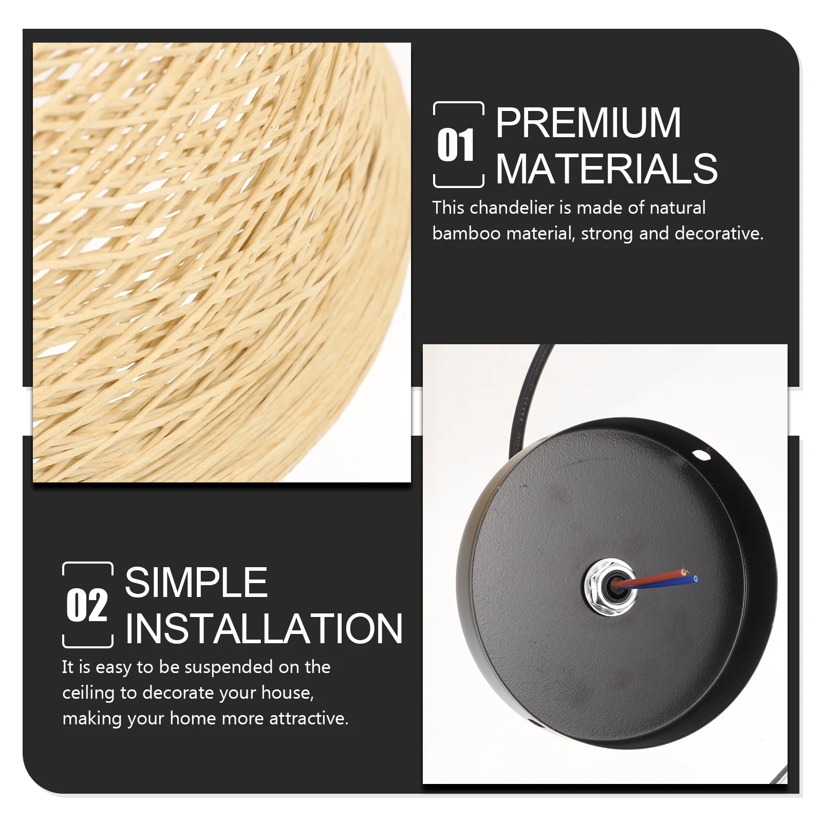 

Single-Head Bamboo Chandelier Handmade Woven Ceiling Pendant Light for Home Hotel Bar Vintage Bamboo Rattan Lantern