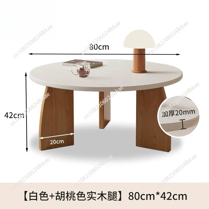 Round coffee table living room home 2024 new minimalist balcony side table light luxury high-end modern tea table small apartmen