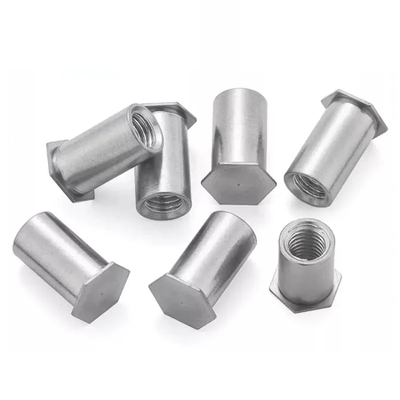 304 Stianless Steel PEM Hexagon Head Blind Hole Pressure Riveting Column M2 M2.5 M3 Ressure Riveting Stud Screw Nut BSOS