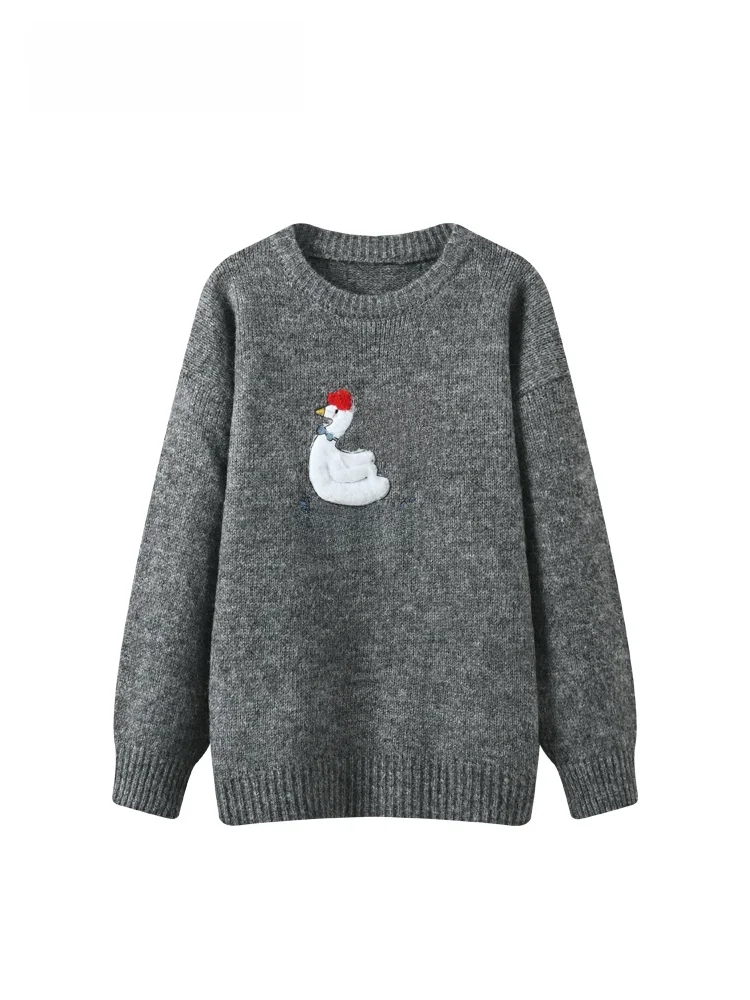

plus Size Women's Knitwear Long Sve round Ne Sweater Autumn Faion Slimming Versatile Loose Fit Comfortable Polyester B...