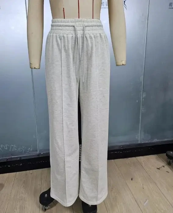 Casual Loose Wide Leg Pants for Women 2026 Autumn New Style Female Daily Clothing Fashion Women's Drawstring High Waist Trousers