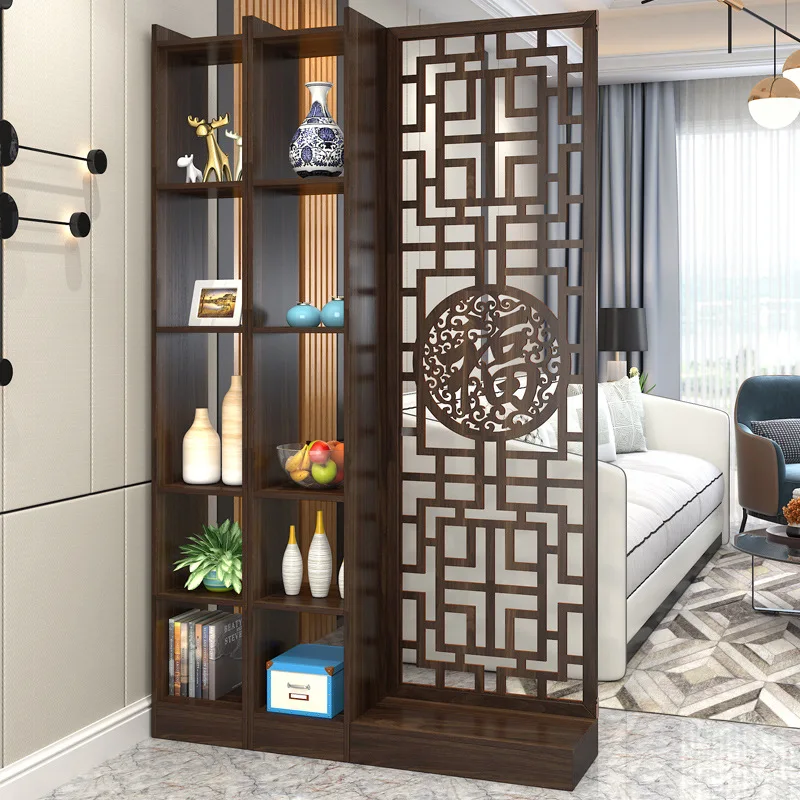 New Chinese-style living room screen partition decoration household solid wood porch cabinet