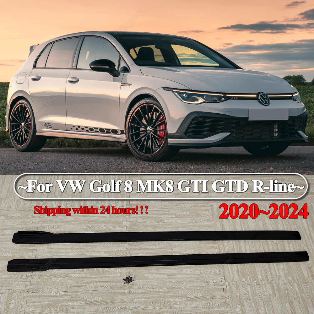 لفولكس واجن جولف 8 MK8 GTI GTD R-line 2020-2024 ماكستون نمط سيارة الجانب تنورة 4 قطعة الجناح الخائن الشفاه الجانب سبويلر ضبط