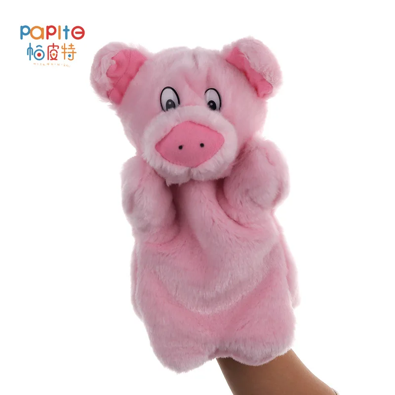 Animal Hand Puppet Pig Dolls Plush Hand Doll Early Education Learning Toys Children Marionetes Puppets For Telling Story