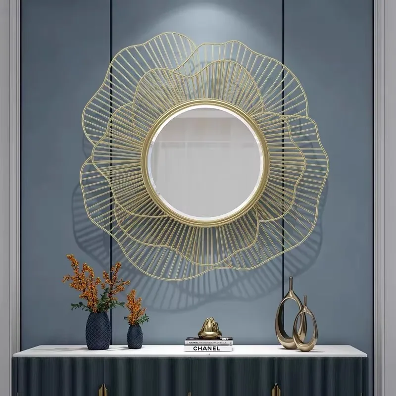 85x75 Big Flower Large Wall Bedroom Makeup Mirrors Bathroom Home Decor Luxury Art Frame House Decoration Modern