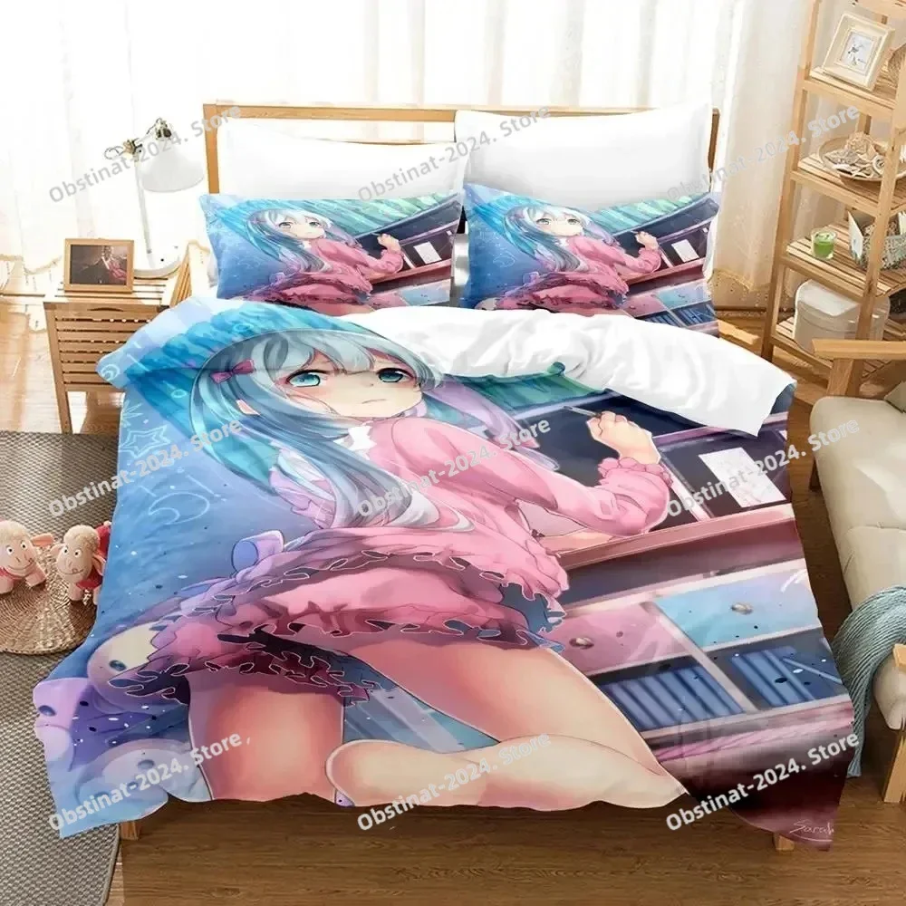 Anime Sagiri Izumi Eromanga Sensei Bedding Set Duvet Cover Bed Set Quilt Cover Pillowcase Comforter king Queen Size