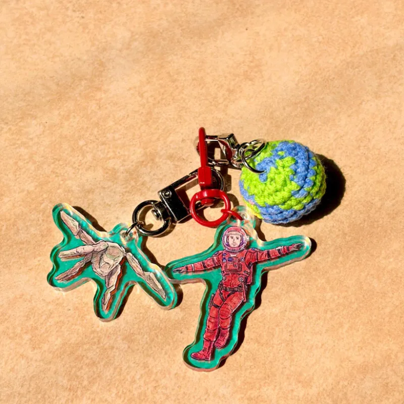 Set de Llaveros Project Hail Mary, Charm Acrílico de Ryland Grace y Rocky el Extraterrestre, Bola de Tierra de Ganchillo, Merchandising de Fan Art de Libros de Ciencia Ficción