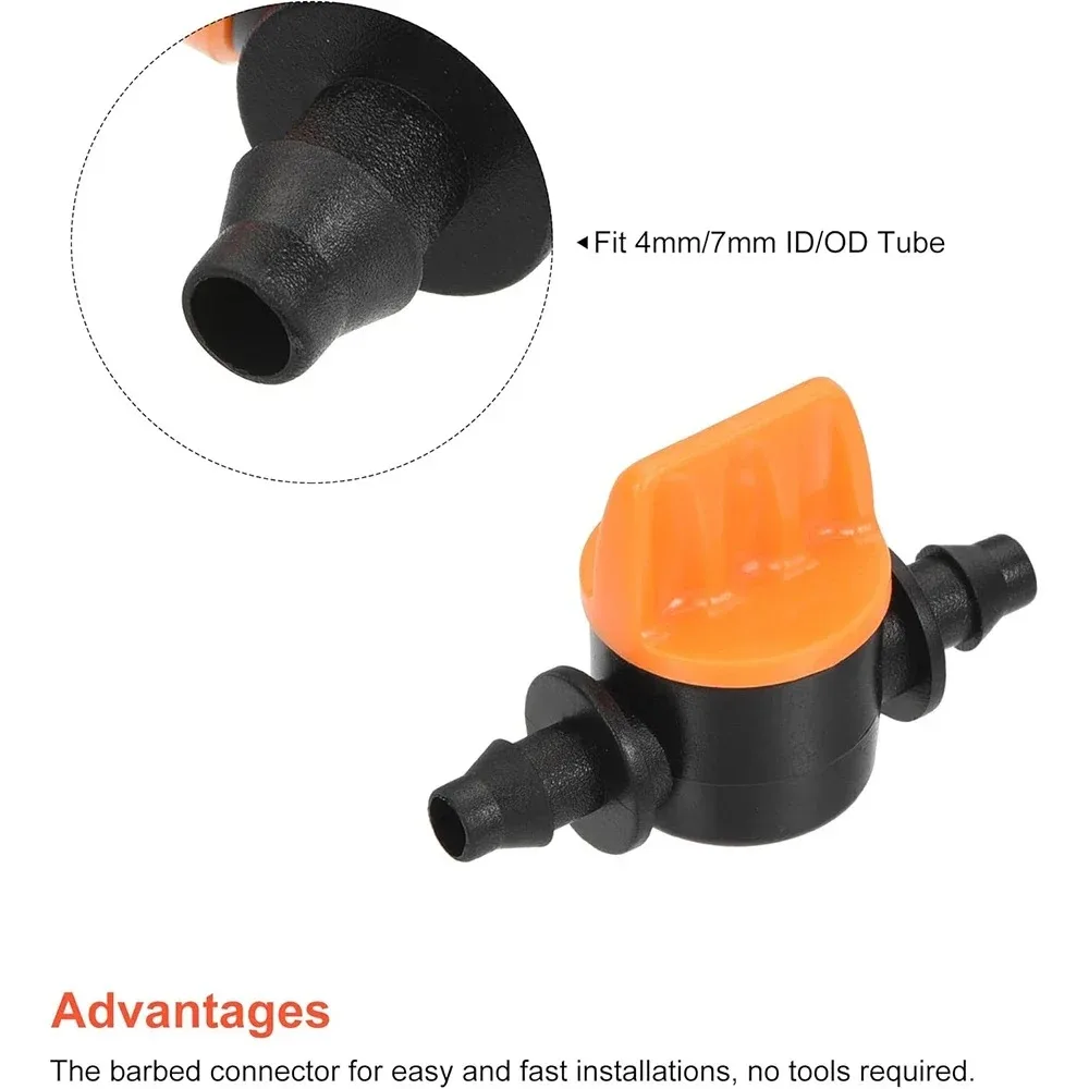 10PCS Pvc Pipe Through Valve Irrigation Single Barb Double Barb Mini Valve Drip Irrigation Capillary Mini Switch Valve