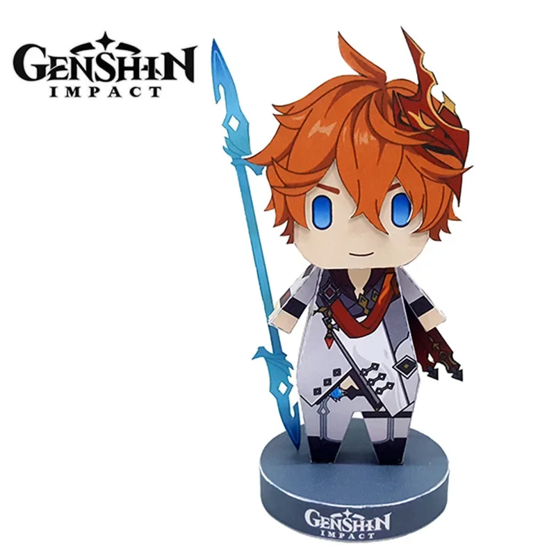 

Genshin Impact Childe фигурка мини 3D милая бумажная модель аниме Papercraft Art Origami DIY дети взрослые ремесленные игрушки PZ-124
