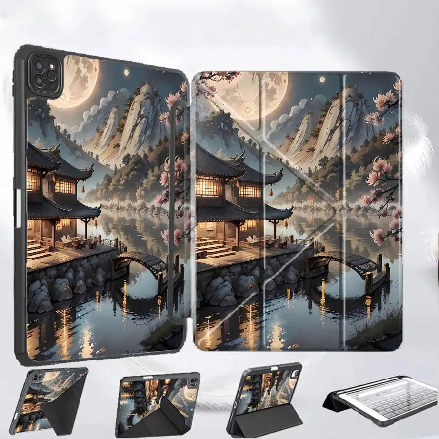 

Чехол для планшета в традиционном архитектурном стиле для iPad Air 4 5 M3 M2 M4 11 дюймов, Mini 6 7 Pro 2025, Pro 11th 10th 9th 8th 7th, 12.9 дюймов