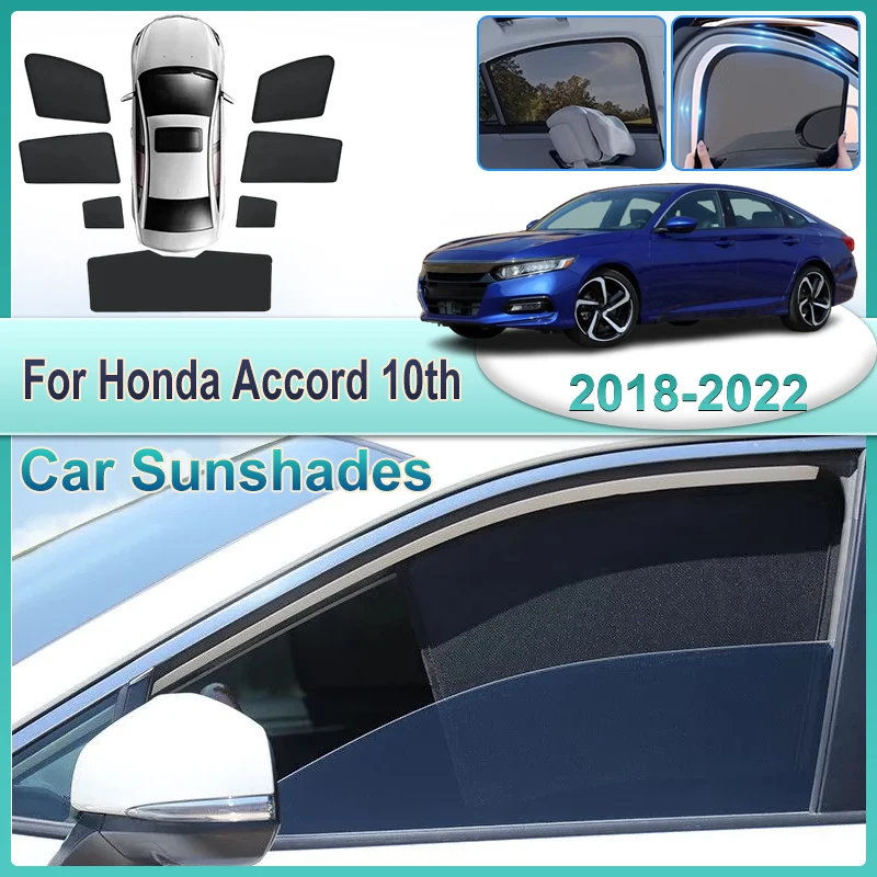 Car Window Sunshades For Honda Accord 10th Accessories 2018-2022 UV Protection Privacy Windshield Frame Curtain Auto Accessories